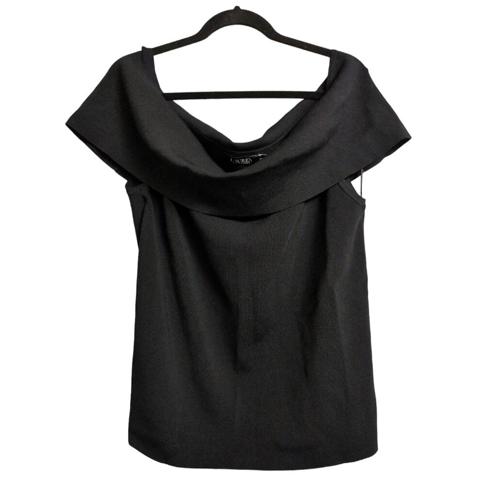 Lauren Ralph Lauren LRL Plus Size Off the Shoulder Sweater OTS Top Black 3X New